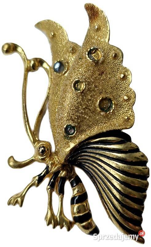 VINTAGE BROSZA MOTYL SECESYJNY ART DECO Biżuteria Częstochowa