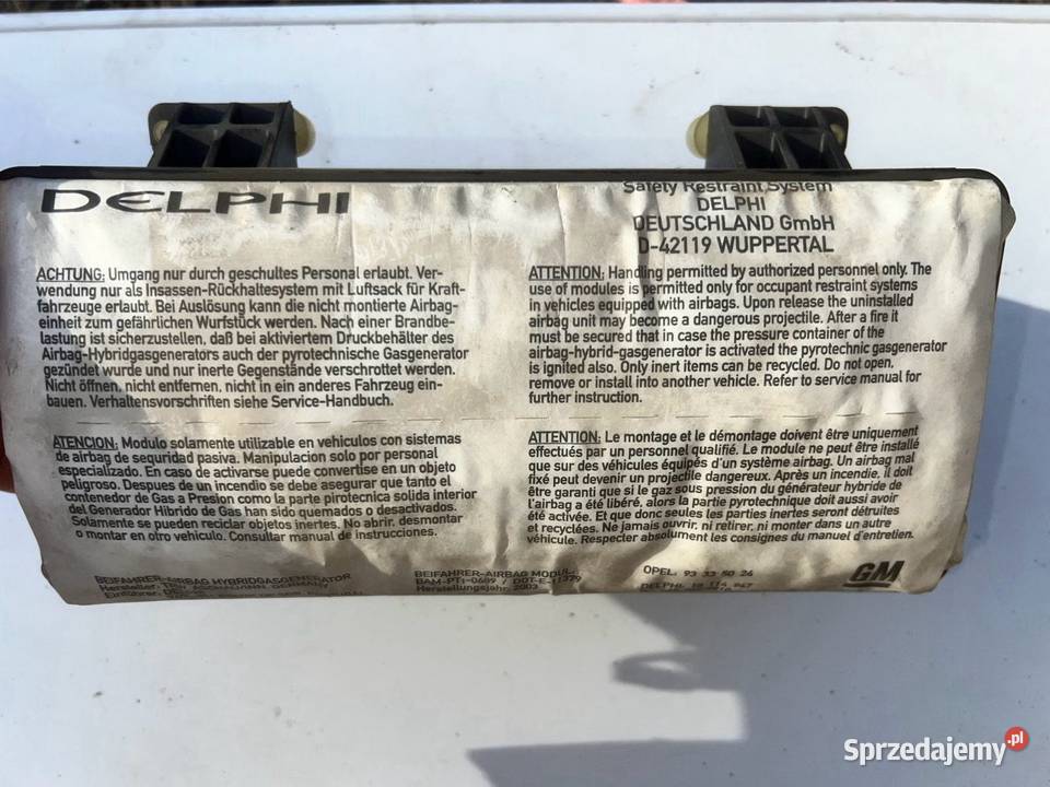 Poduszka Airbag Opel Meriva A Motoryzacja Ostrzeszów