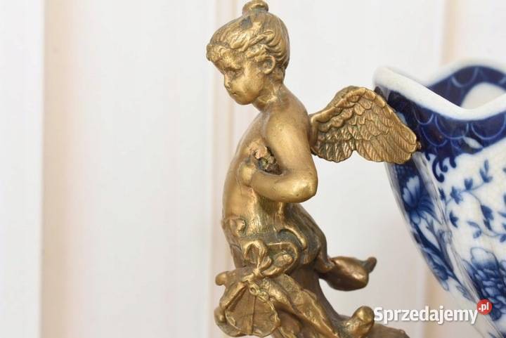 Niebieska Patera Owocnik Porcelana Brąz Amory małopolskie Kraków
