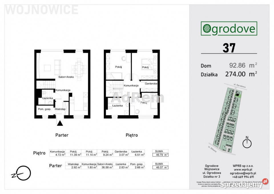 sprzedaży domu bliźniaka 9286m2 Czernica sprzedam