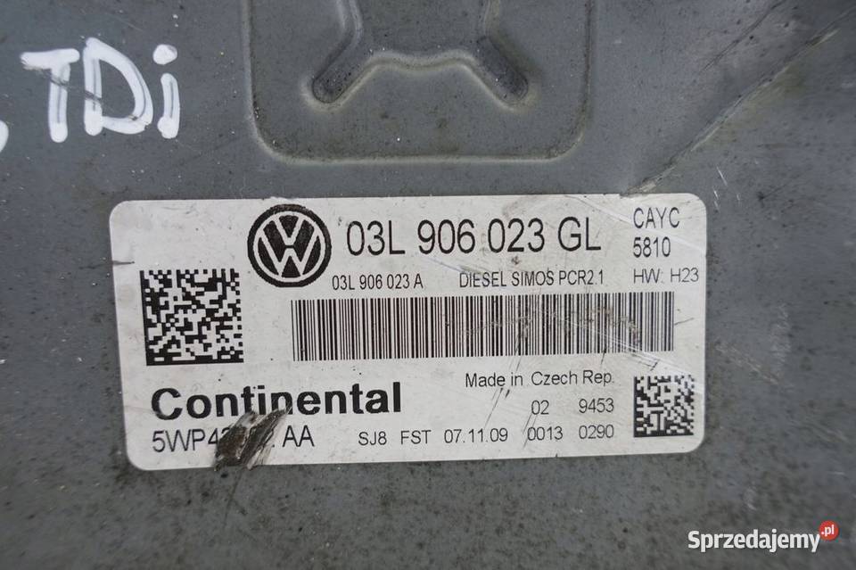 VW Passat B7 16 TDI 1014r STEROWNIK SILNIKA osobowe Janów