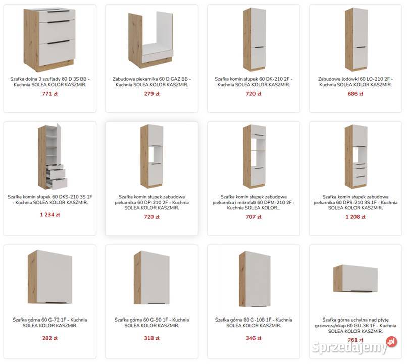 Meble kuchenne SOLEO szafki kuchenne do montażu Katowice sprzedam