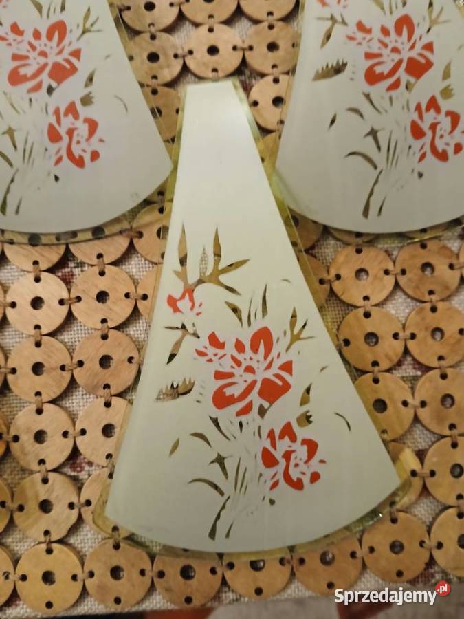 5 szklanych części do klosza vintage łódzkie Łódź