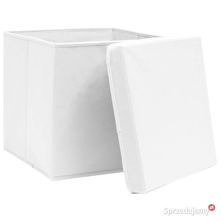 Pudełka z pokrywami 10 białe 32x32x32 tkanina mazowieckie Warszawa