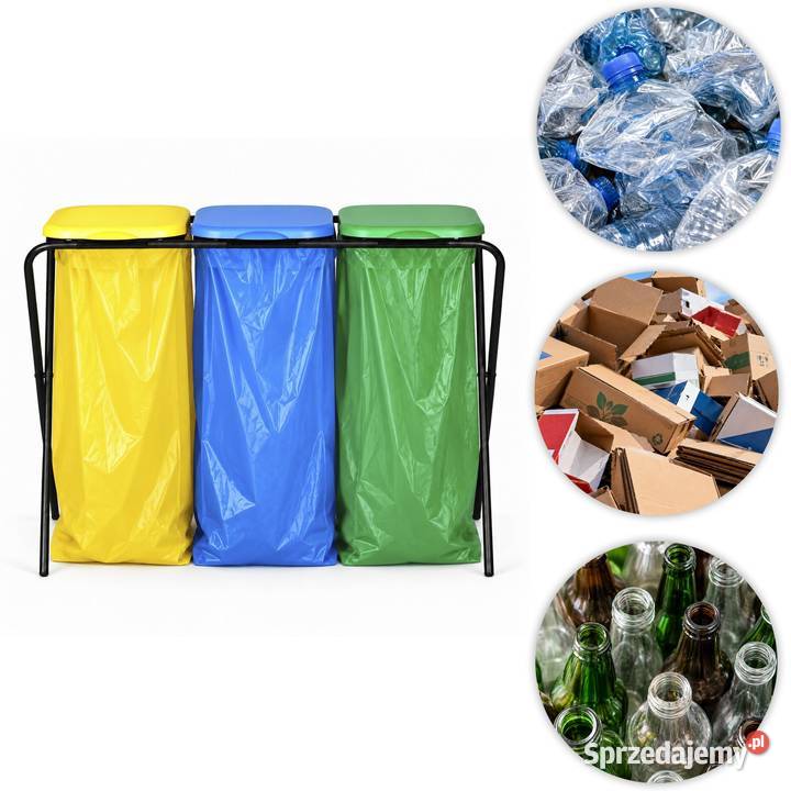 Stojak do segregacji śmieci 3x120 litrów opolskie
