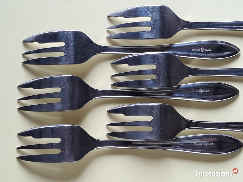 Widelczyki deserowe Polwid sztućce PRL śląskie Dąbrowa Górnicza