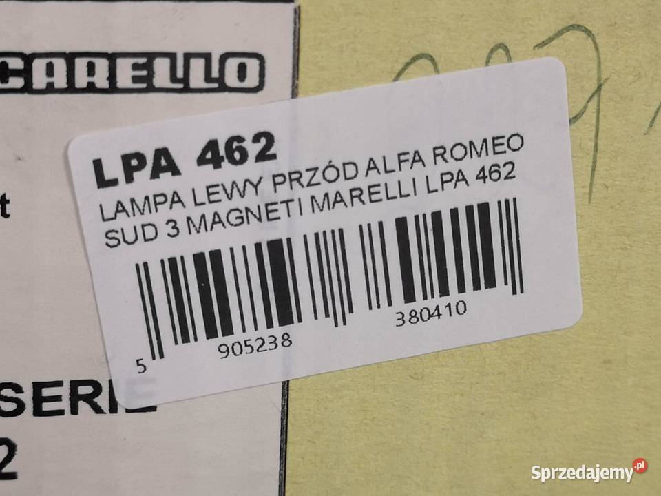 LAMPA LEWY PRZÓD ALFA ROMEO ALFASUD 19801984 Lampy przeciwmgielne