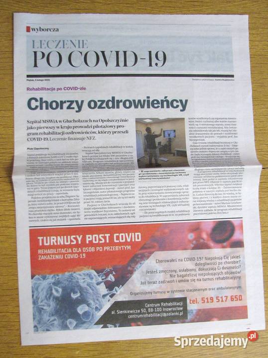 Leczenie COVID19 Gazeta Wyborcza Rok wydania 2021 sprzedam