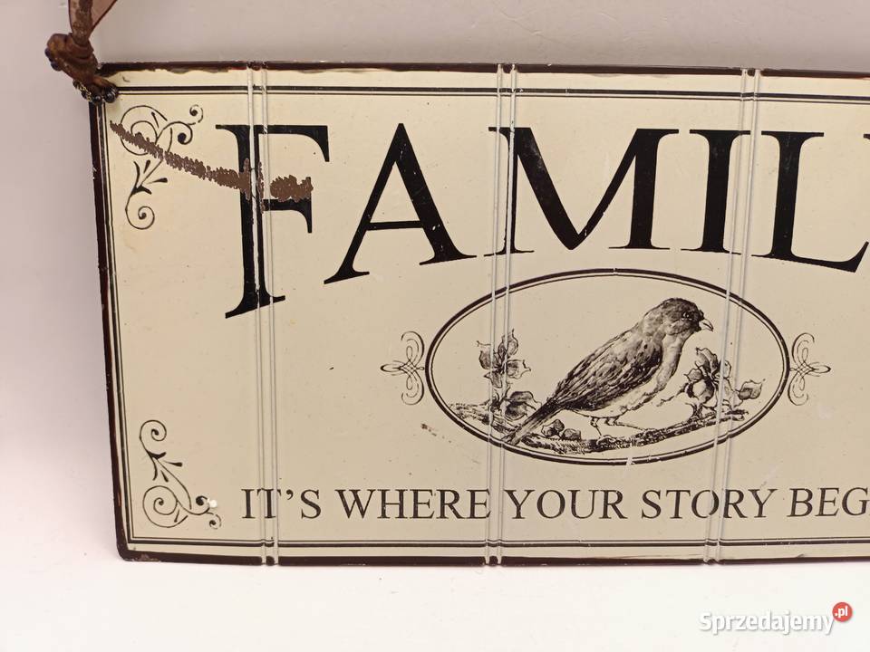 Szyld blacha Family metalowa zawieszka Antyki Zamość