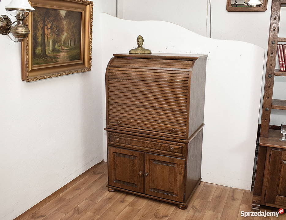 SEKRETARZYK SEKRETERA BIURKO SZAFKA KOMPUTER DĄB dolnośląskie Świdnica