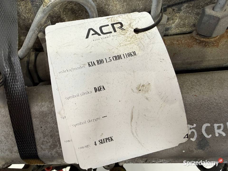 SILNIK D4FA Kia Cerato I Rio II 14 CRDI 110 lubelskie Chełm