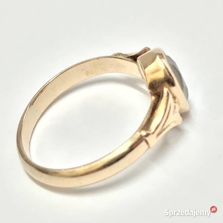Złoty PIERŚCIONEK 14K cudowny KAMIEŃ KRÓLEWNY złote Warszawa