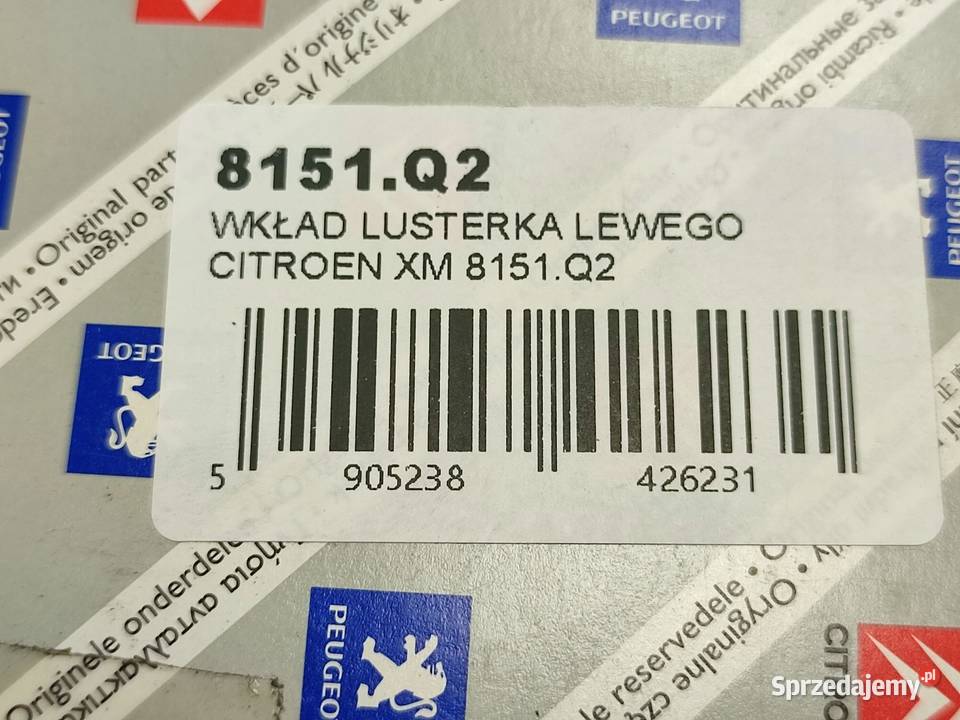 WKŁAD LUSTERKA LEWY CITROEN XM Y4 19942001 lubelskie