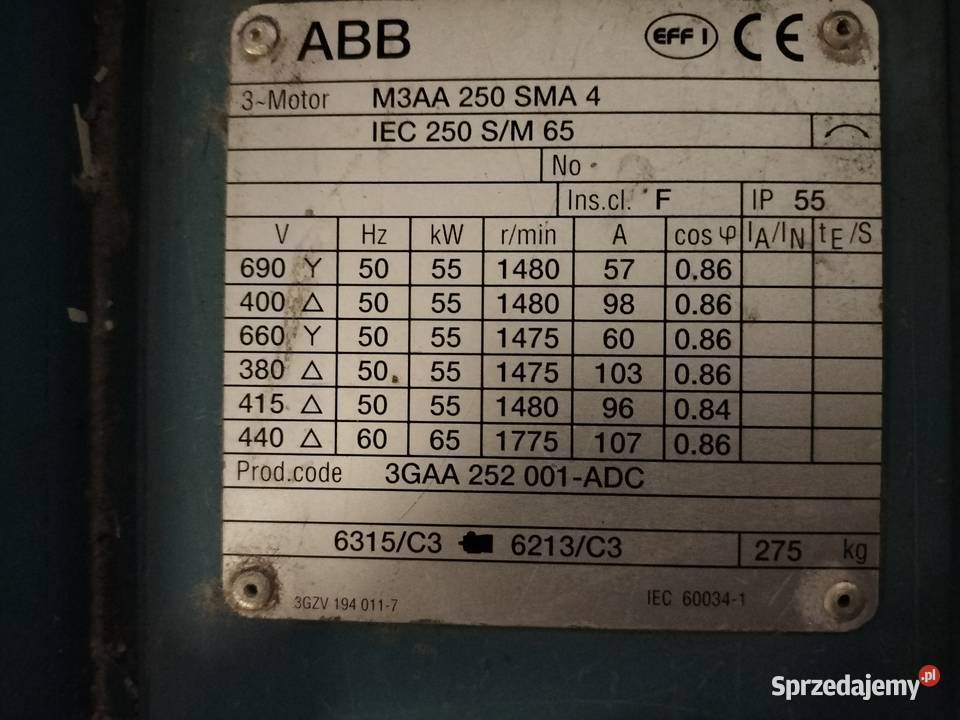 Silnik elektryczny 200kw 993 obrmin Toruń