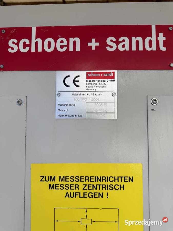 Schoen Sandt 6005B CE wycinarka maszyna do Łaskarzew