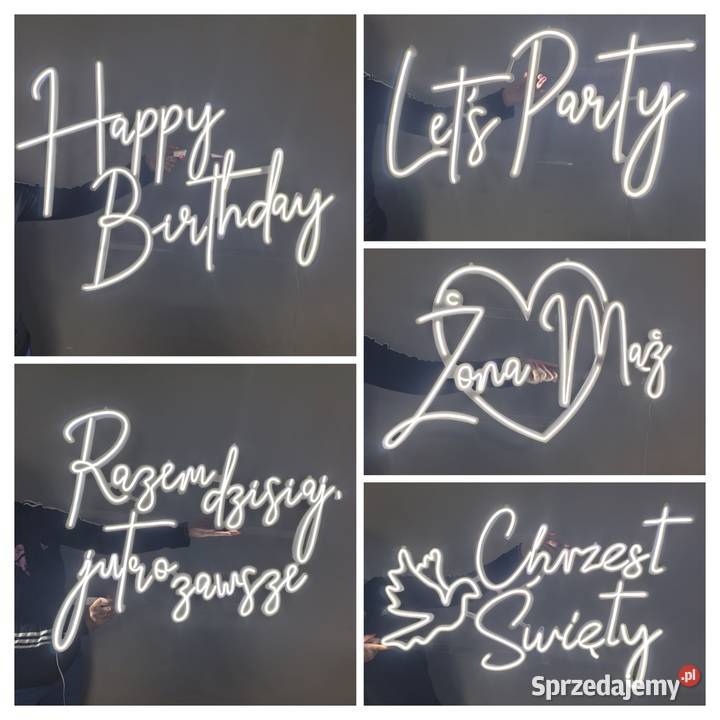 Napis podświetlany neon Happy Birthday sprzedam