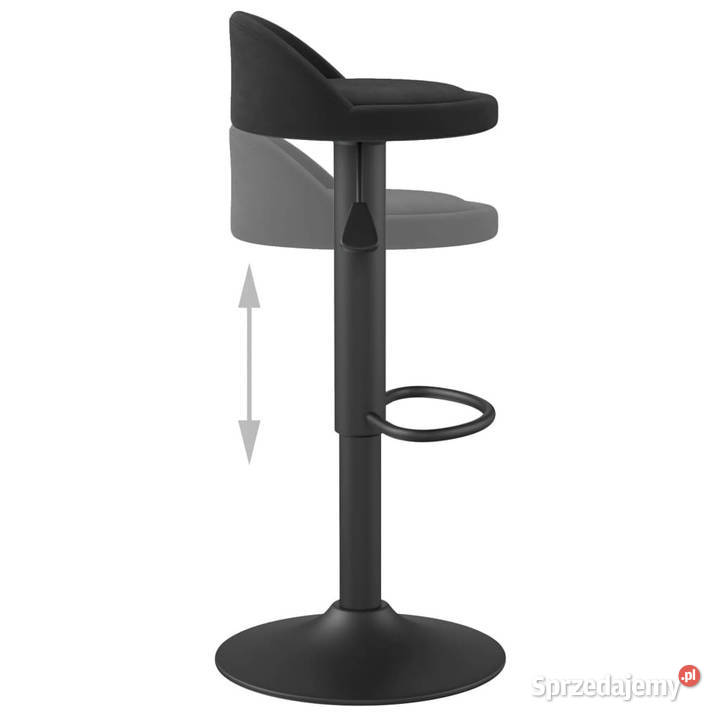 Stołki barowe 2 czarne obite aksamitem WM333598 mazowieckie Warszawa