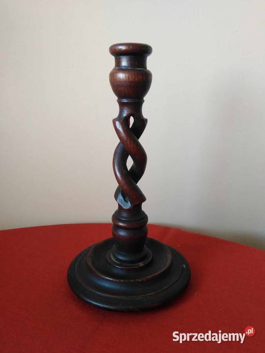 Świecznik Spiralny Angielski Barley Twist Retro Wałbrzych