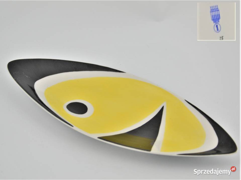 Patera ala Picasso Zsolnay Trk Janos design lata Porcelana i szkło mazowieckie Warszawa
