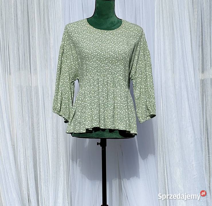 Zielona bluzka Envii L 40 kwiaty floral baskinka Szczecin