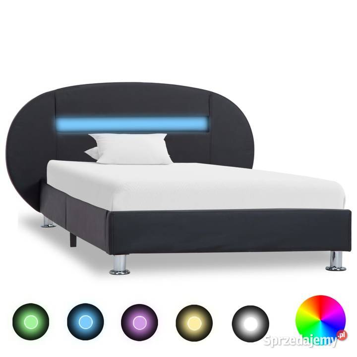 vidaXL Rama łóżka z LED, czarna, 285426