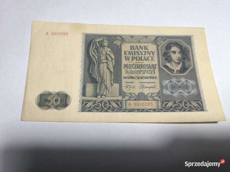 Banknot 50 1941 seria A Numizmatyka mazowieckie Otwock
