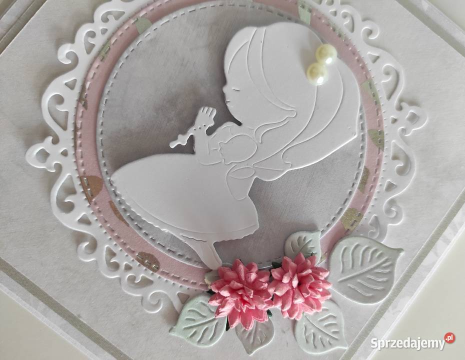 Kartka ręcznie robiona Komunia Święta handmade łódzkie Łódź