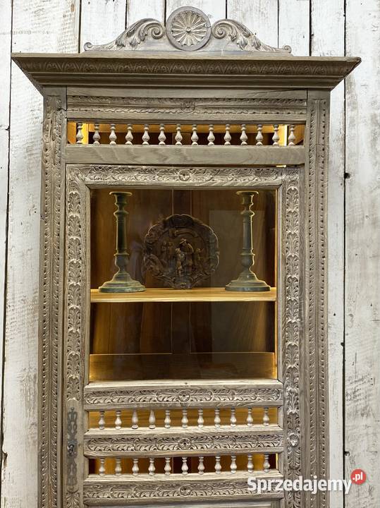 Francuska komodasłupkowa dąb bielony witryna w mazowieckie