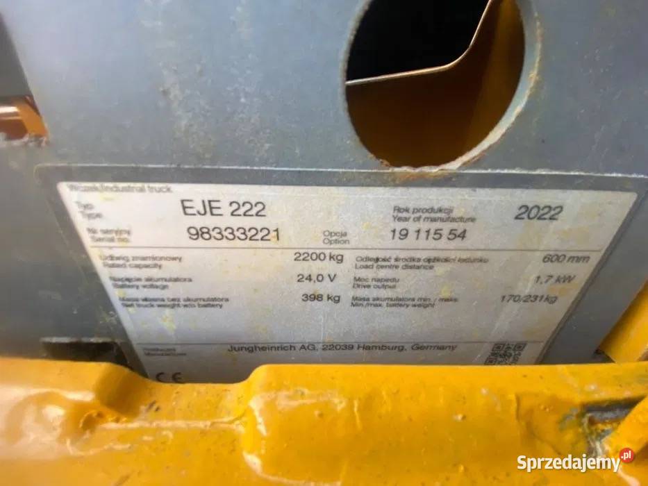 Jungheinrich EJE 222 paleciak elektryczny 2200 mazowieckie Tłuszcz