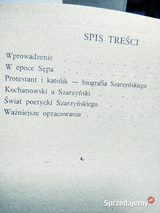 Rytmy albo wiersze Szarzyński opracowanie lektur Warszawa