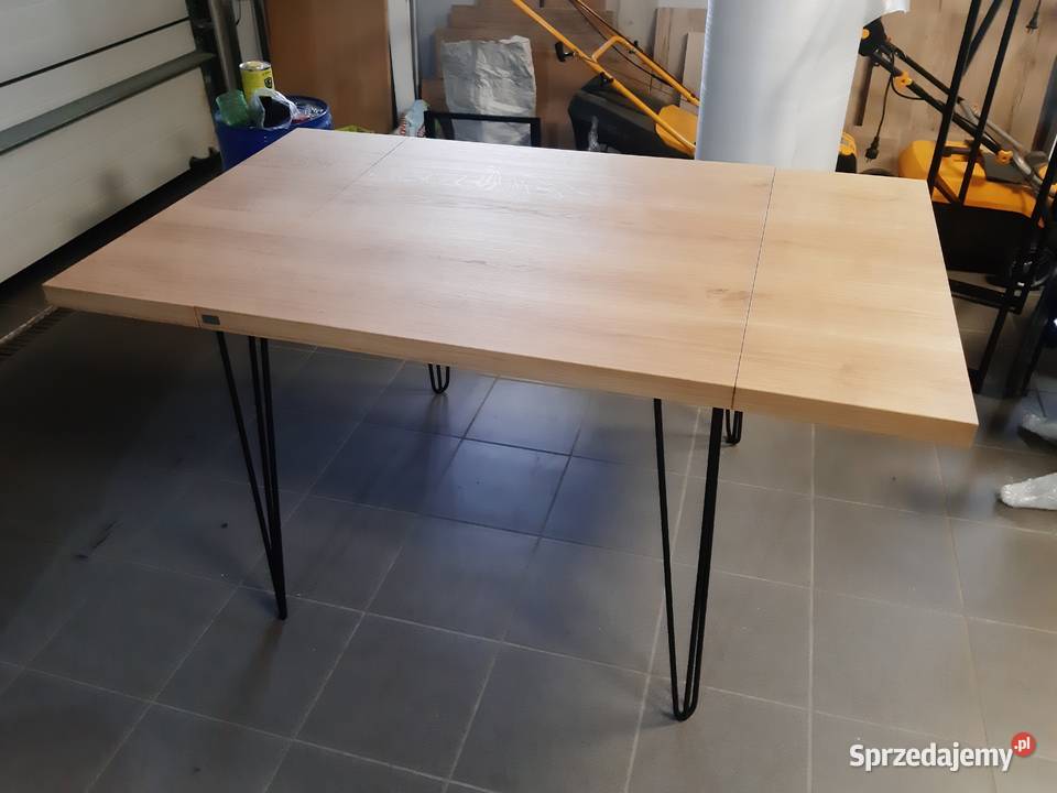 Stół dębowy industrialny hairpin rozkładany pomorskie Grzybno sprzedam
