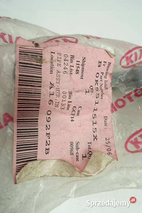 Kia Carnival II PRZEWÓD CHŁODNICY wąż wody NOWY osobowe lubelskie Rudka