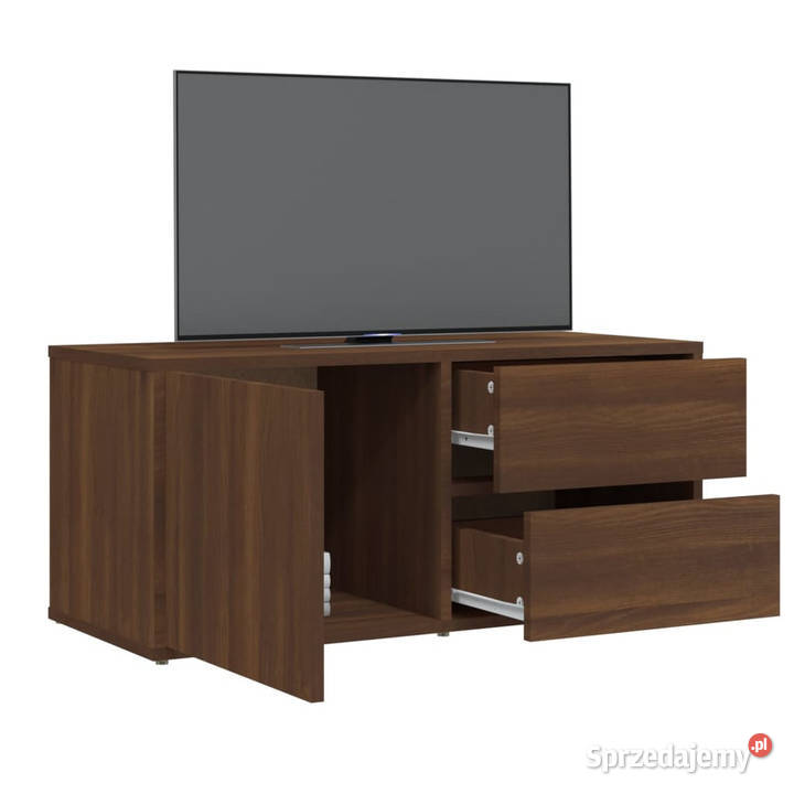 Szafka pod telewizor brązowy dąb 80x34x36