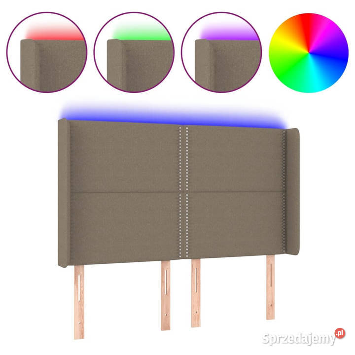 Zagłówek do łóżka z LED taupe 147x16x118128 Warszawa