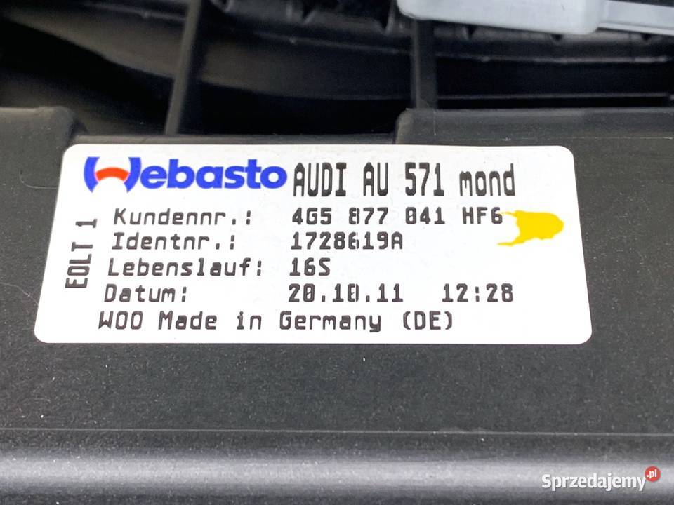 SZYBERDACH AUDI A6 C7 SedanLimuzyna 1018 Szyberdachy