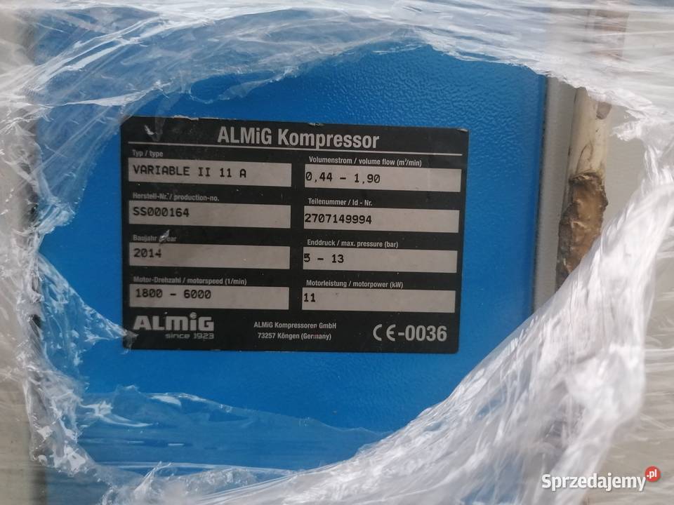 Sprężarka śrubowa ALMIG Variable 11kW zb1000L Wiązowna