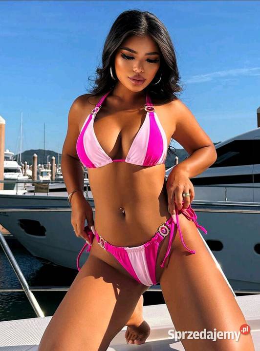 Bikini strój kąpielowy neon róż cyrkonie dolnośląskie Kłodzko