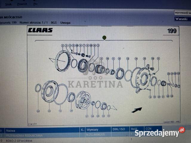 Claas Lexion przekładnia redukcyjna kompletna Jastrzębniki