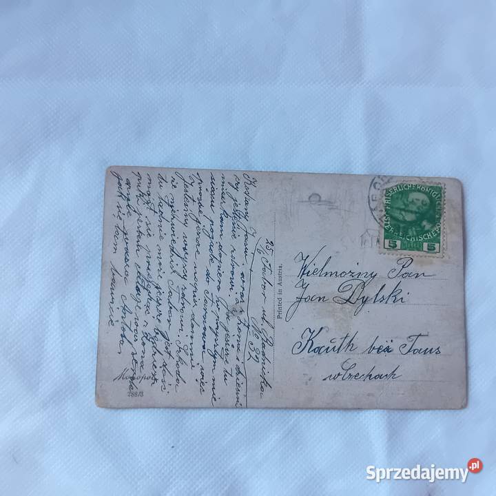 Pocztówka z obiegu ze znaczkiem AustroWęgry ok Koźminek