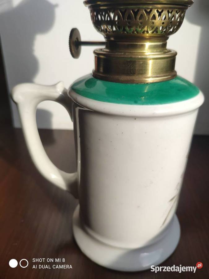 Stara francuska porcelanowa lampa naftowa 32 Kraków