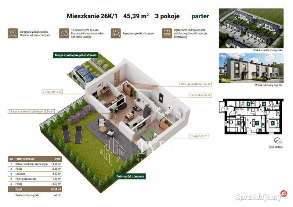 Nowoczesne mieszkania bezczynszowe koło Tarnowa balkon sprzedam