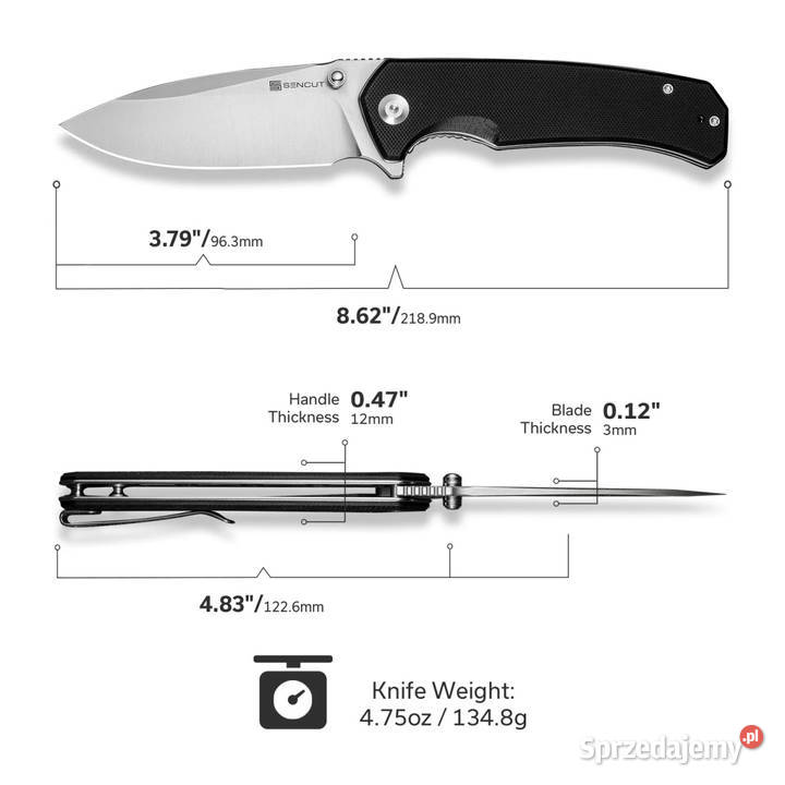 Nóż składany Sencut Skarnax Black G10 Satin Warszawa