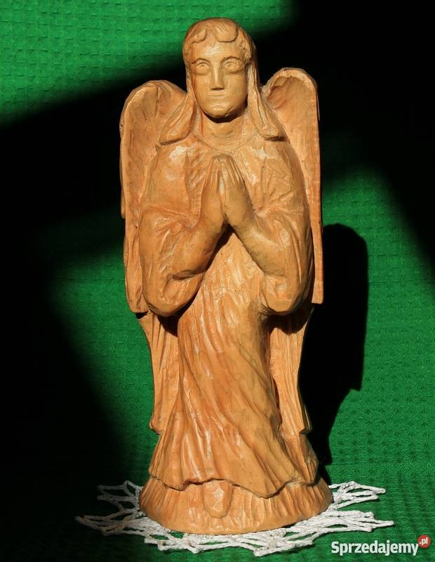 Aniołek z drewna lipowego odcienie żółtego Dom i Ogród Gniezno