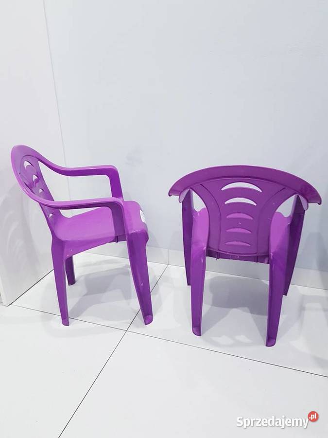 Dziecięce plastikowe krzesełka fioletowy śląskie Dąbrowa Górnicza