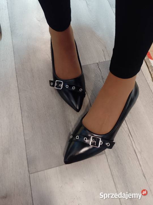 41 Czarne zdobione baleriny wieczorowe NOWE Kraków