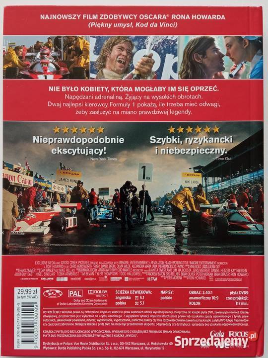 Wyścig DVD Chris Hemsworth Wyścig S Stallone Łódź