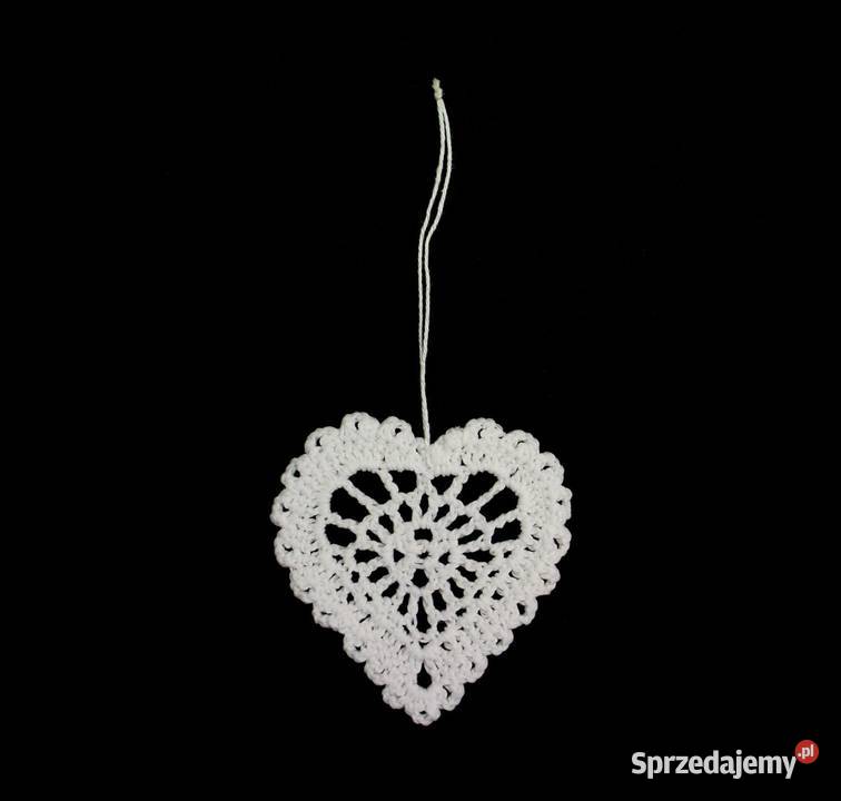 Zawieszka ozdoba szydełkowa na choinkę serduszko