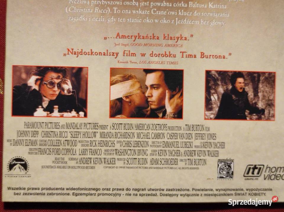 1999 Płyta CD dvd film Jeździec bez głowy Sleepy Kielce