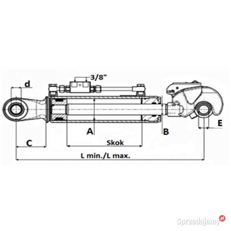Łącznik hydr 610880MM z hakiem 254 mm przegubem Sieradz