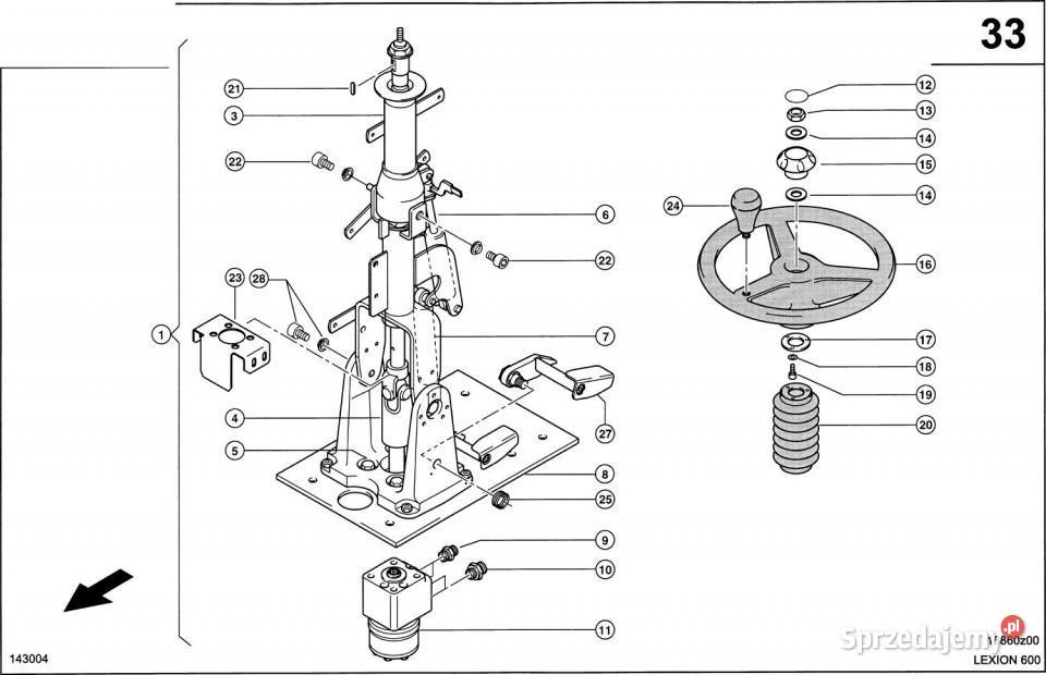 Claas Lexion 600 WAŁEK UKŁADU KIEROWNICZEGO Jastrzębniki sprzedam